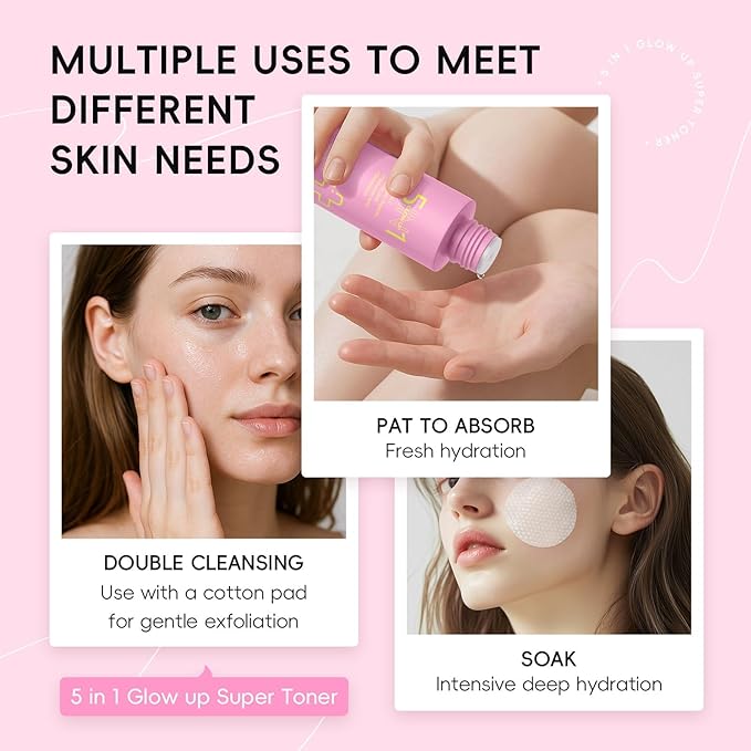 5-in-1 Face Toner for Skincare, 100ml Facial Toner for All Skin Types, Moisturizing & Refreshing