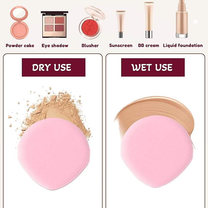 8PCS Cushion Puff Makeup Sponges for Blending Air Makeup Puffs for Foundation Teardrop Powder Puffs Korean Sponge Low Absorption Dual-Sided Foundation-Puff for Liquid, Cream, Foundations and Powder