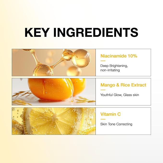 10% Niacinamide Glow Toner | K-Beauty Hydrating Toner with Mango Vitamin C & Rice Extract | Skin Tone Correcting, Brightening & Youthful Glow (10.14 fl. oz)