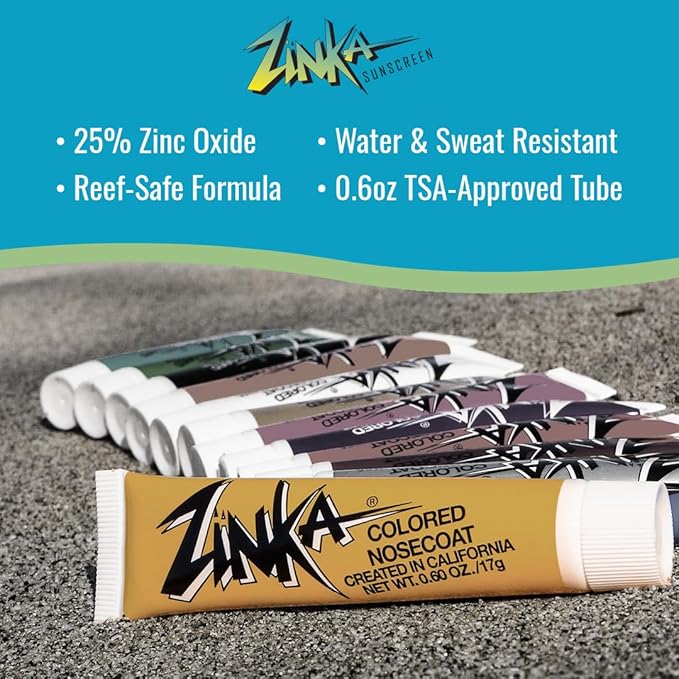 Zinka Colored Zinc Oxide Sunblock – High Zinc Formula for Nose and Face, Water & Sweat Resistant, Flesh