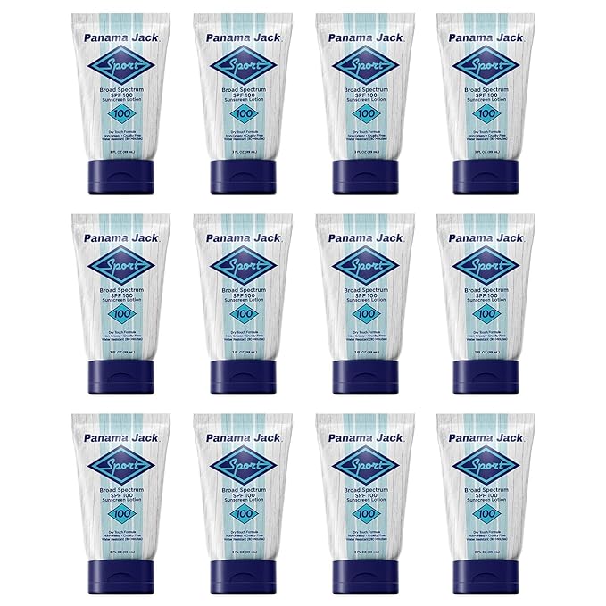 Panama Jack Sport Sunscreen Lotion - SPF 100, Broad Spectrum UVA/UVB Protection, Non-Greasy, PABA, Paraben, Gluten & Cruelty Free, 3 FL OZ (Pack of 2)