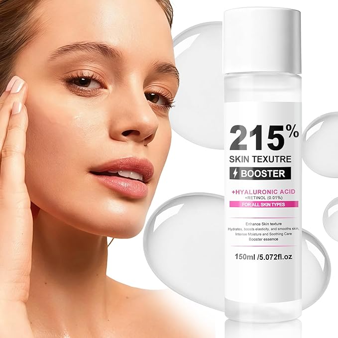 Skin Texture Booster Essence 5.07 fl oz, Hydrating Facial Toner Serum with Hyaluronic Acid, Retinol & Collagen, Lightweight Moisture Booster for Smooth Firm Supple Skin, Korean Skincare