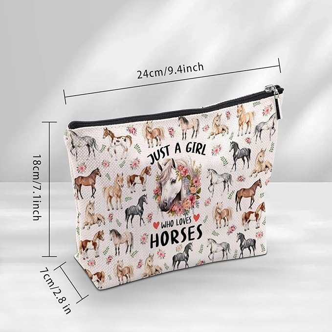 Horse Makeup Bag, Horse Gifts For Women, Horses Makeup Pouch, Horses Travel Toiletry Bag With Zipper, Birthday Anniversary Christmas Gifts For Mom Sister, Travel Toiletry Bag