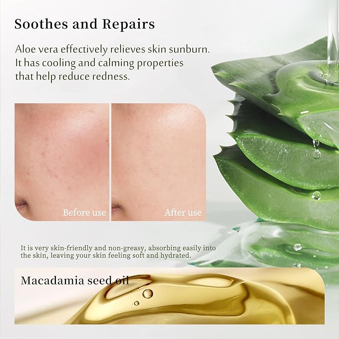 Organic Aloe Vera Gel Stick for Face & Body, Pure Aloe Gel Ideal for Hydrating, Soothing for Dry Skin, Anti-Wrinkle, Acne Scars, Soothing After Sun Care Relief
