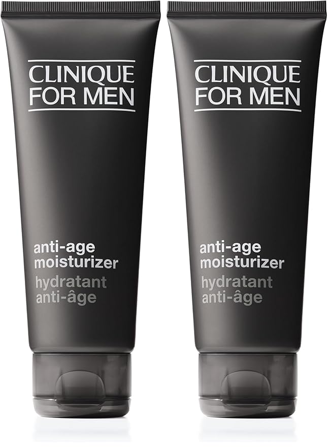 Clinique For Men Daily Anti-Age Face Moisturizer With Hyaluronic Acid,Vitamin E + Glycerin | Combats Lines,Wrinkles + Dullness | Hydrating-+ Brightening-| Lightweight,3.4 Fl Oz,(Pack of 2)