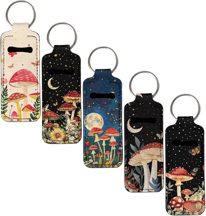 Pensura Chapstick Holder Keychain Fashion 5 Pcs Car Keychain Holder Portable Chapstick Holder Keep from Scratched and Dust