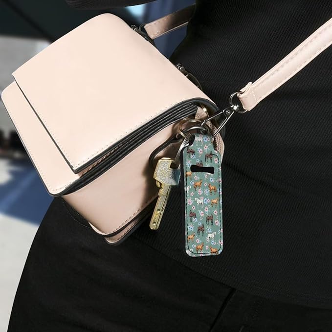 Pensura Chapstick Holder Keychain Fashion 5 Pcs Car Keychain Holder Portable Chapstick Holder Keep from Scratched and Dust
