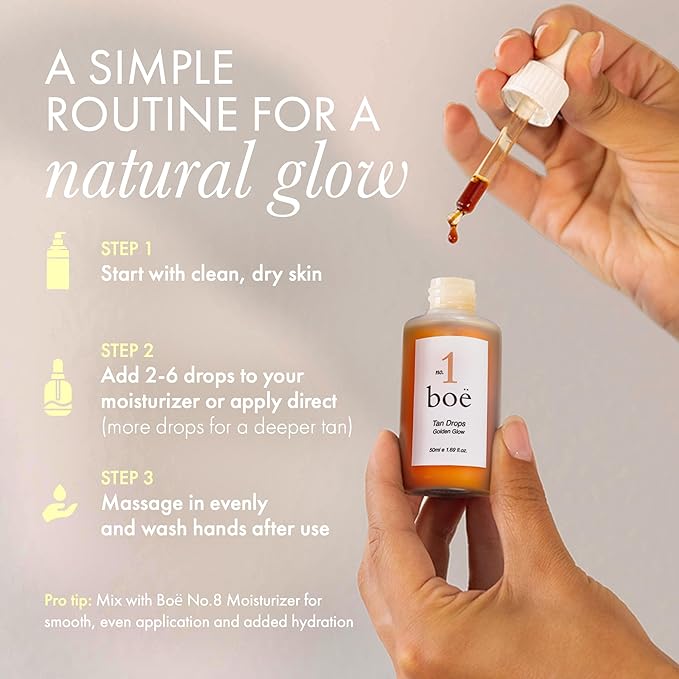No.1 Face Tanning Drops – Fast Drying, Streak-Free Self Tanner for Face & Body - Mix with Moisturizer or Skincare - Hydrating Tan Drops & Fragrance-Free Face Tan for Sensitive Skin, 50mL