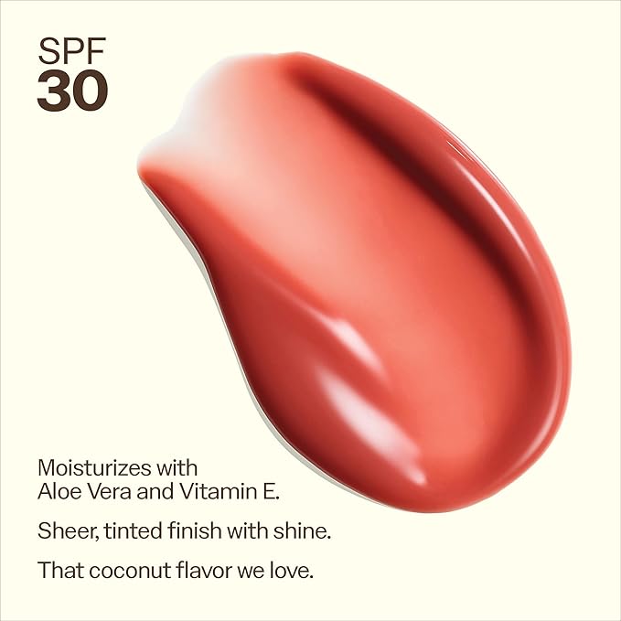 Sun Bum SPF 30 Sunscreen Bonfire Tinted Lip Balm - Coconut Flavor Broad Spectrum Moisturizing with Aloe & Vitamin E - Hawaii 104 Act Compliant (Made Without Octinoxate & Oxybenzone) - 0.5 oz