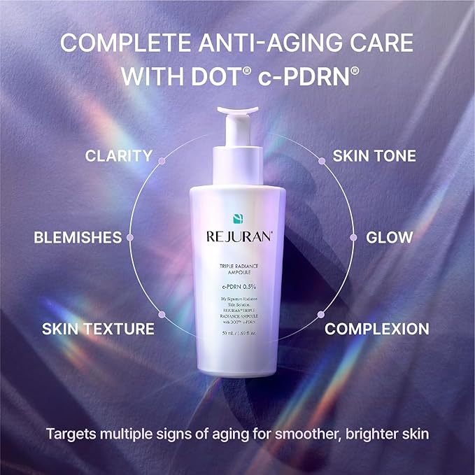 REJURAN® Triple Radiance Ampoule 50ml – DOT™ c-PDRN 0.5% Serum for Tone, Texture & Glow – Niacinamide & Licorice Extract for Even-Looking Skin