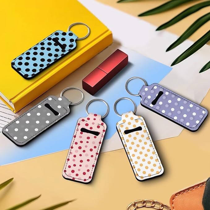 Pensura Chapstick Holder Keychain Fashion 5 Pcs Car Keychain Holder Portable Chapstick Holder Keep from Scratched and Dust