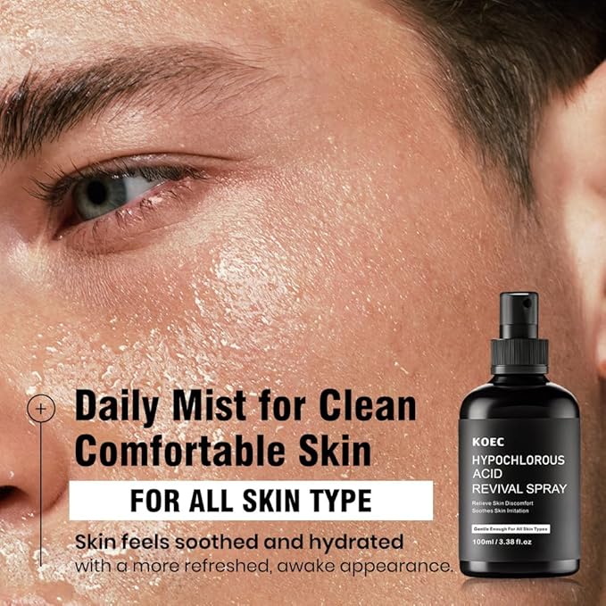 KOEC Hypochlorous Acid Revival Spray,Soothing & Purifying & Calming Face Toner & Cleanser for All Skin Types 100ml