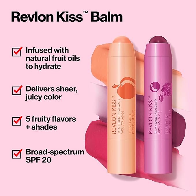 Revlon Tinted Lip Balm, SPF 20, Natural Fruit Oils | Fresh Strawberry | Pack of 2 | 0.09 Oz