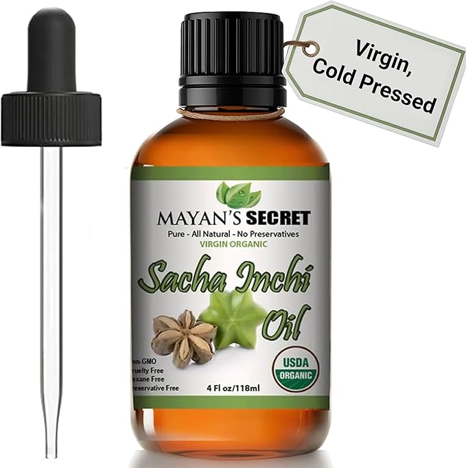 Pure Carrier and Essential Oils for Skin Care, Hair, Body Moisturizer for Face-Anti Aging Skin Care (Sacha Inchi Oil Organic, 4oz)
