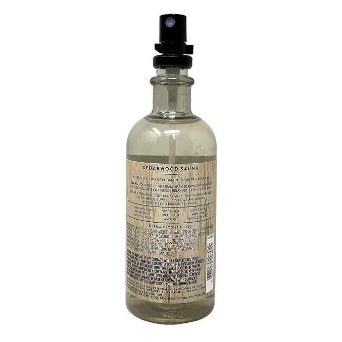 Bath & Body Works Aroma Cedarwood Sauna 3 Pack Essential Oil Mist Bundle with a Natural Oats Bar Soap - Full Size