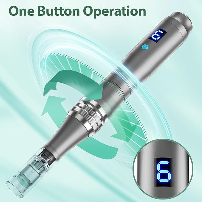DermaStamp System 0.25mm, Microneedling Stamp Pen, Derma Stamp Pen, Derma Roller Alternative, Microneedle Micro Needle Skin Care for Men Women