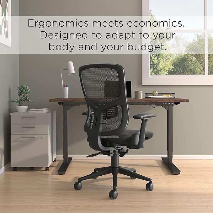 STAPLES Kroy Ergonomic Task Chair, Mesh, Ergonomic, Lumbar Support, Adjustable Height, Black