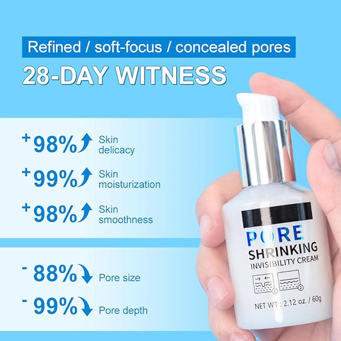 Pore Invisible Cream,Pore Shrinking Invisibility Cream,Pore Minimizer & Reducer for Face,Oil Control Firming,Conceals Pores,Moisturizing,Lightens Fine Lines