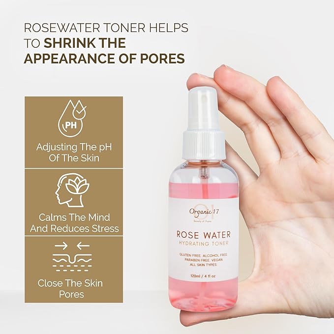 Rose Collection Skincare Gift Bundle – Hydrating, Brightening & Exfoliating Skincare Set for Radiant, Smooth Skin