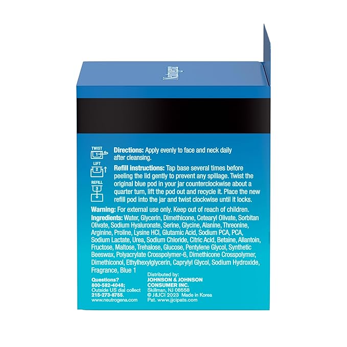 Neutrogena Hydro Boost Water Gel Face Moisturizer Refill Pod, Refill Pack-of Hyaluronic Acid Moisturizer for a Refreshing Burst of Hydration & Dewy Skin, Signature Fragrance, 1.7 oz,(Pack of 2)