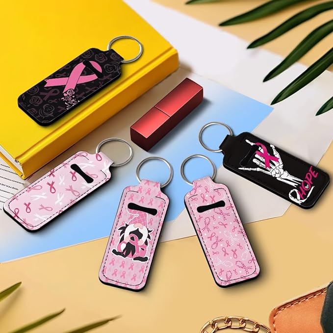 Pensura Chapstick Holder Keychain Fashion 5 Pcs Car Keychain Holder Portable Chapstick Holder Keep from Scratched and Dust