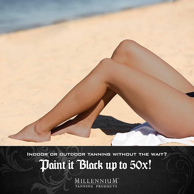 Millennium Tanning Paint It Black 50X - Extreme Dark Tanning Lotion Bronzer Accelerator for Indoor Tanning Beds & Outdoor Sun Tan, 13.5 Ounces (Pack of 2)