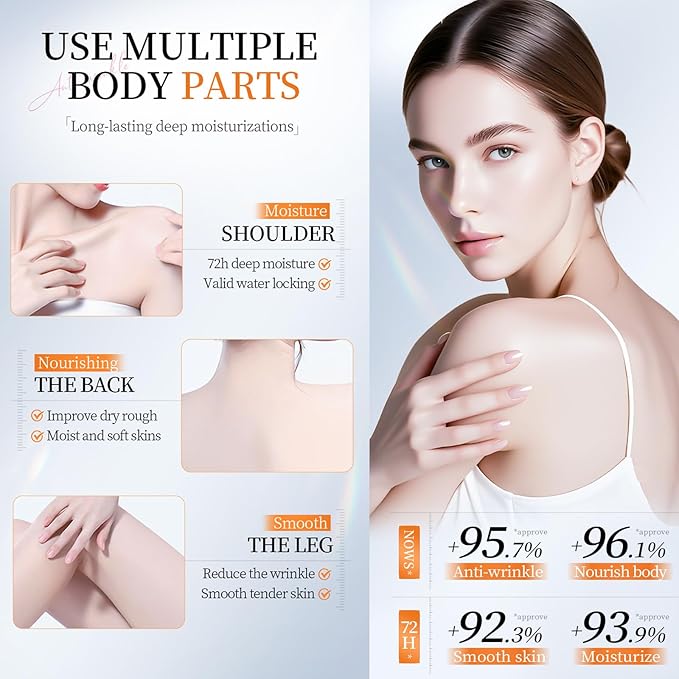Collagen & Snail Mucin Body Moisturizer - Hyaluronic Acid Cream for Deep Hydration, Skin Firming & Wrinkle Reduction - All Skin Types Body Lotion, 300g/10.58oz