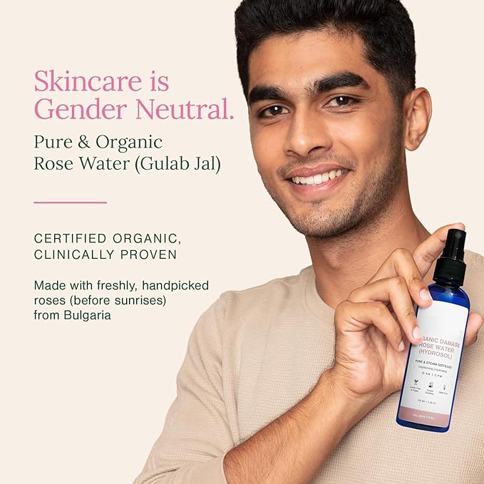 Rose Water (Hydrosol), 200 ml | Face Toner for Glowing, Brighter and Hydrated Skin | Made with Bulgarian Damask Roses - Clinically Tested