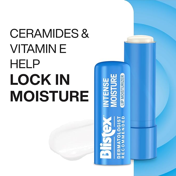 Blistex Intense Moisture -– All Day Hydration Lip Balm & Moisturizer for Dry Lips - Ceramides to Lock in Moisture – Vitamin E Smooths, 1 Count, 0.13oz (3.69 g)