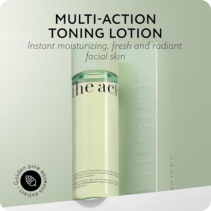 THE ACT Facial Toner for All Skin Types – Hydrating, Toning & Cleansing Toner for Face, All Types Skin, Pore Cleanser with Patented Pine Extract, Makeup Remover, Self & Skin Care Routine, 6.8 Fl Oz