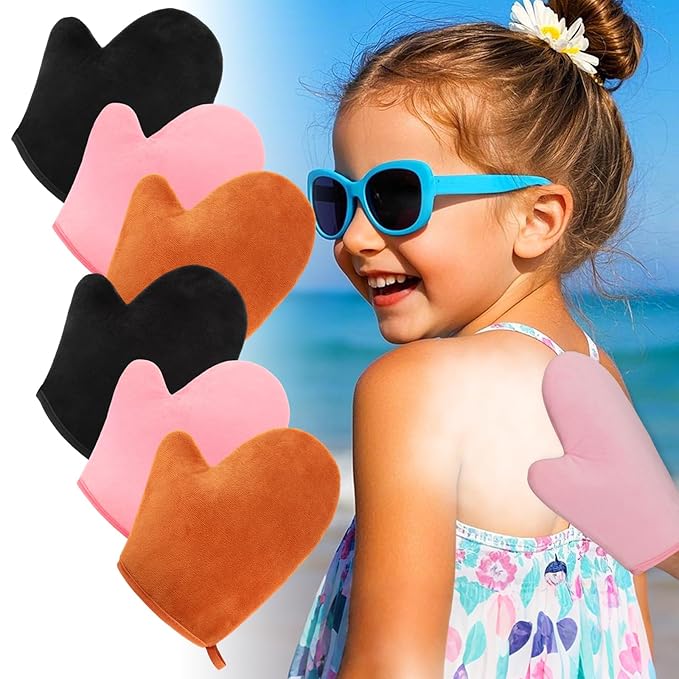 Sunscreen Applicator for Kids,6PCS Reusability Suns Creen Glove Applicator,Sunscreen Mitt Sunblock Lotion Applicator,Beach Vacation Essentials for Adults,Summer Beach Day Accessories Must Haves