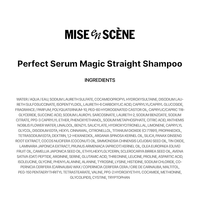 Mise En Scene Perfect Magic Straigth Serum Hair Care Set | Travel Size Hair Products for Frizzy and Dry | Mini Hair Oil for Heat Protection | Flyaway Control | Gift set for women (3 Count)
