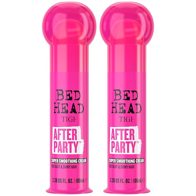 TIG Bed Head TIGI After Party Smoothing Cream 2 Pack Ultimate Frizz Control Hair Care Products for Smooth, Shiny Hair, Summer Fruit Medley Scent, 3.38 Oz Each