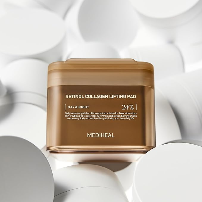 MEDIHEAL Toner Pad Madecassoside for Blemish Care Improve Uneven Skin Tone, Retinol Collagen for Skin Lifting Firming Face Pads, 100 Pads
