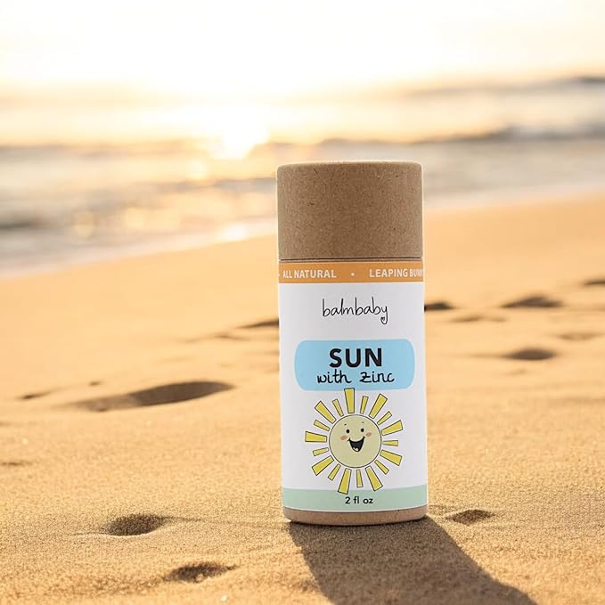 BALM! Baby SUN! Kids Mineral Formula With Non-Nano Zinc Oxide In Glass Jar or Eco Stick - Vegan, Natural Ingredients - For Body & Face (2oz Eco-Stick)