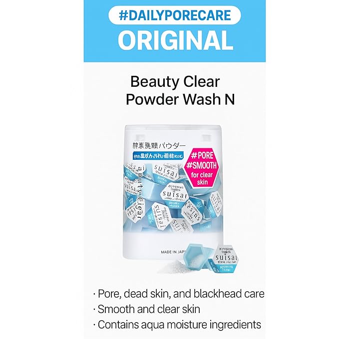 Kane-bo Sui-sai Beauty Clear Enzyme Powder Face Wash - 2 Packs of 32pcs, Japanese Skincare - No Fragrance or Colorants -Exfoliates & Cleanses Pores - Exfoliator Exfoliating for face (Korean Ver.)