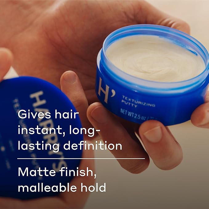 Harry's Texturizing Hair Putty for Men with Malleable Hold with Matte Finish - 2.5 oz - No Parabens or Sulfates - PACKAGING MAY VARY