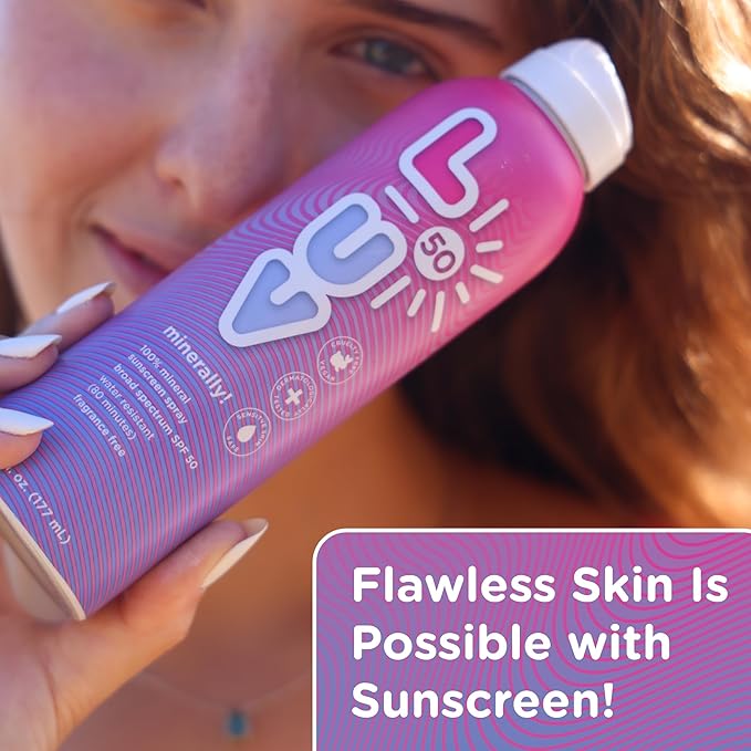 L-UV minerally! SPF 50 Sunscreen Spray, Broad-Spectrum Protection for UVA/UVB, Sensitive Skin Safe, Water-Resistant, Lightweight, Reef-Safe, Toxin-Free, Eco-Friendly Packaging, 6 oz
