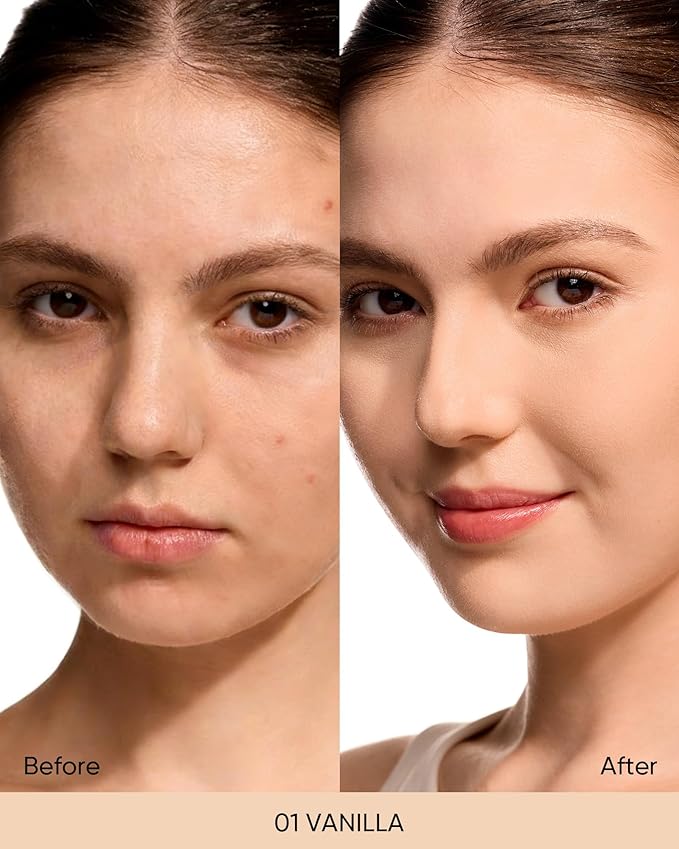 Velvet Matte Cushion Foundation Blue #01 Vanilla| Full Coverage,12H Oil Control,Ideal for Oily & Combination Skin,Waterproof,Long-Lasting, Lightweight, Hydrating,Transfer-Proof