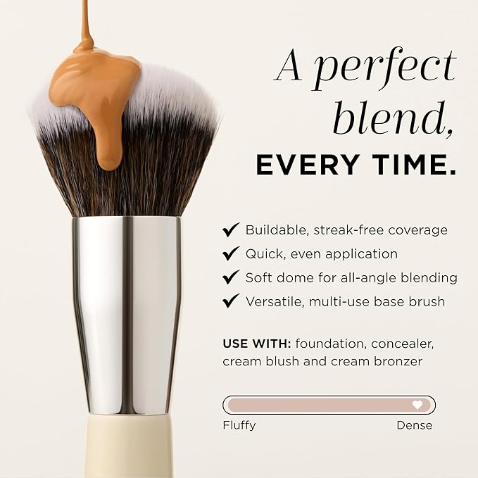Haleys Beauty Kabuki Foundation Brush For Applying Powder, Foundation, Bronzer, Blush, and Mineral Make up, Soft Bristles, Seamless Blending, Makeup Brushes Essential, Vegan & Cruelty Free