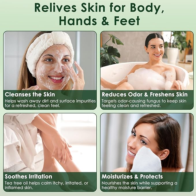 Antifungal Soap, Tea Tree Antifungal Soap Bar for Back Acne, Athlete's Foot, Tinea, Ringworm, Jock Itch, Face & Body Wash Soothing Care for Men And Women, Relief of Itchy