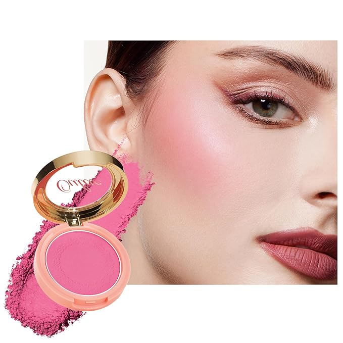 OULAC Pink Blush Matte Finish for Cheeks Highly Pigmented Natural Matte Blush Makeup Smooth Texture,Buildable Color&Lightweight Formula Vegan&Cruelty-Free 06