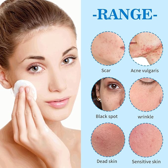 Glycolic Acid Pads 10% Exfoliating Pad for Face,Exfoliating Pads with Salicylic Toner Pad With Acid Aloe Vitamin E Deep Cleaning Effect Peeling Gentle for Sensitive Skin-40 (1pc)