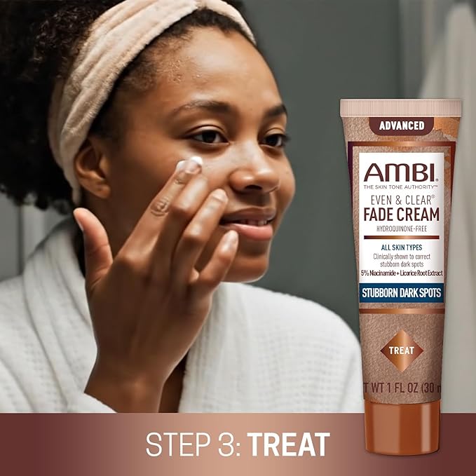 Ambi Even & Clear Daily Skin Tone Kit, 3-Step Regimen for Acne, Dark Spots & Uneven Tone, Cleanser + Toner + Advanced Fade Cream, Salicylic Acid + Niacinamide