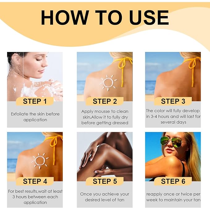 Tanning Lotion Tanning Accelerator Cream Outdoor Indoor Fast Tanning Natural skin Men&Women Tanning Mousse Tanning Cream for Sunbeds Natural Ingredients