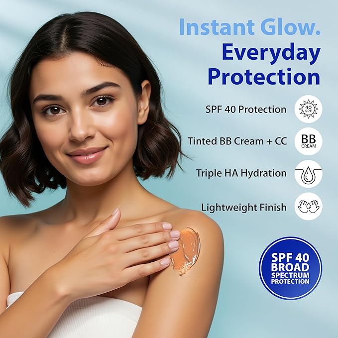 Dr. Denese Broad Spectrum SPF 40 Defense Day Cream (Rich) 6 oz – Tinted Moisturizer and Daily Sunscreen – Hydrating BB Cream with Antioxidants for Smooth Radiant Skin - Protection for All Skin Types