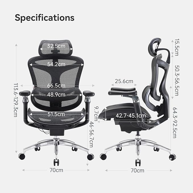SIHOO Doro C300 Pro Ergonomic Office Chair with Ultra-Soft 6D Armrests, Dynamic Lumbar Support, Seat Depth Adjustment, Adjustable Backrest, Big and Tall Desk Chair for Home Office (Black)