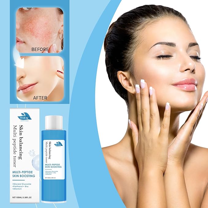 Multi-Peptide Skin Toner with Glyceryl Glucoside, Intense Hydrating & Gently Refining Facial Essence for Dry and Sensitive Skin, 3.38 Fl Oz