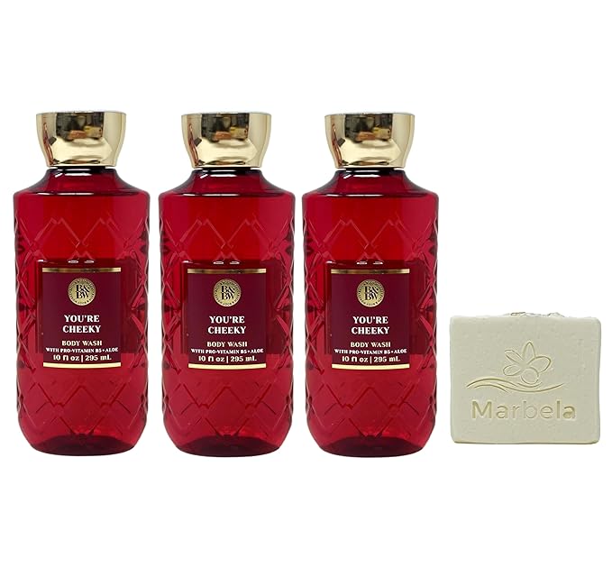 Bath & Body Works You're Cheeky 3 Pack Body Wash Bundle with a Natural Oats Bar Soap - Full Size