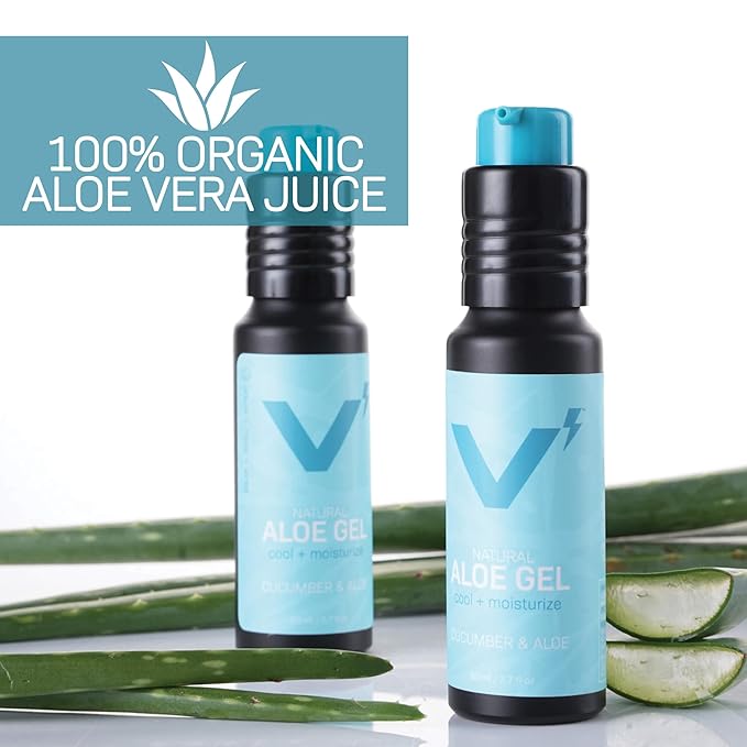 VOLT 100% Pure Organic Aloe Vera Gel, Fast-Absorbing Sunburn Relief & Face and Body Moisturizer, Undiluted, Fragrance-Free, No Harsh Chemicals, Eco-Friendly Refillable Aluminum Bottle, 2.7 oz TSA Size